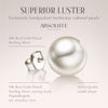 8mm White Freshwater Round Pearl Stud Earrings AAAA Quality