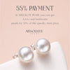 9mm White Button Freshwater-Cultured Pearl Stud Earrings AAA+ Quality