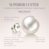 11mm White Button Freshwater-Cultured Pearl Stud Earrings AAA Quality