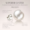 White Button Freshwater-Cultured Pearl Stud Earrings AAA Quality