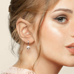 AAAA White Freshwater 7mm round pearl Dangle Earrings