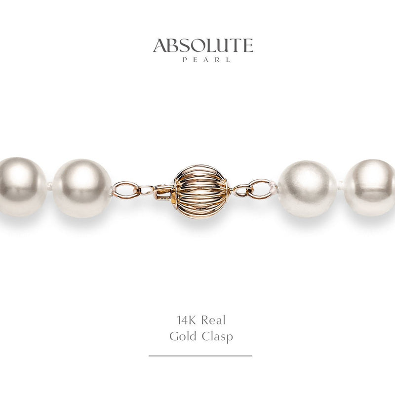 Gifts for Mom: Handpicked 9.5-10.5mm White Freshwater Cultured Pearl Necklace - Absolute Pearl