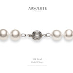 White Freshwater Pearl Necklace - AAA+ With 14K Gold clasp