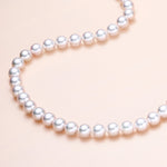 9.5-10.5mm White Freshwater Pearl Necklace - AAA+ With 14K Gold clasp