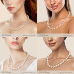5.5-6.5mm White Freshwater Culturet Pearl Necklace With Sterling Silver Clasp AAA+ Quality