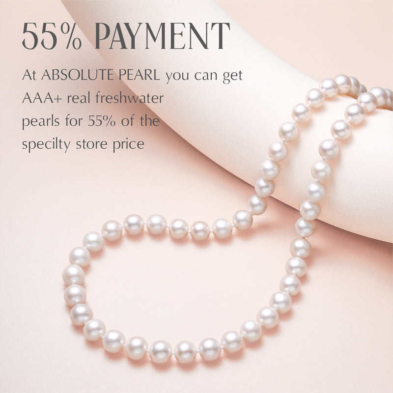 8.5-9.5mm White Freshwater Culturet Pearl Necklace With Sterling Silver Clasp AAA+ Quality