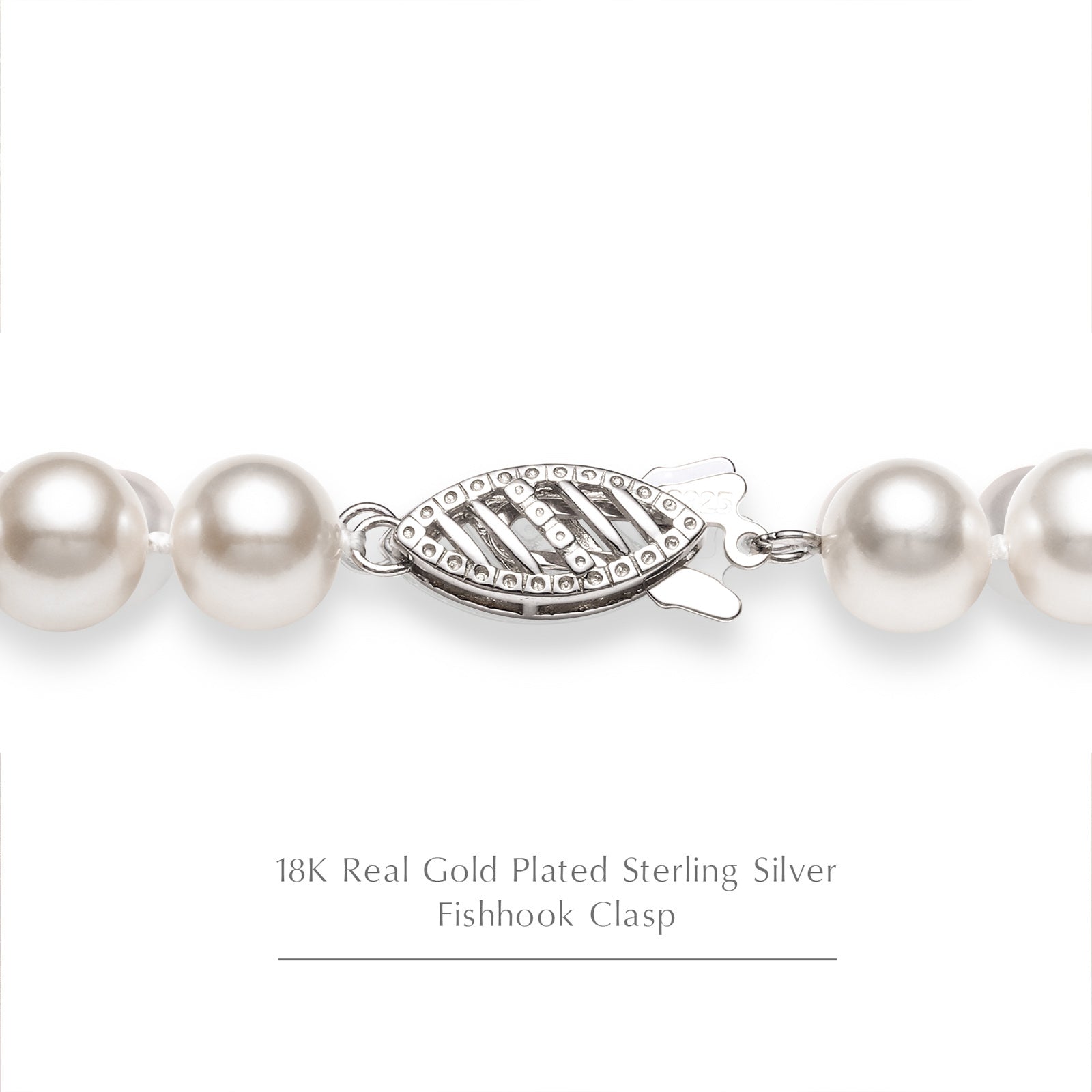 Sterling Silver Fishhook Jewelry Clasp - Pearl & Clasp
