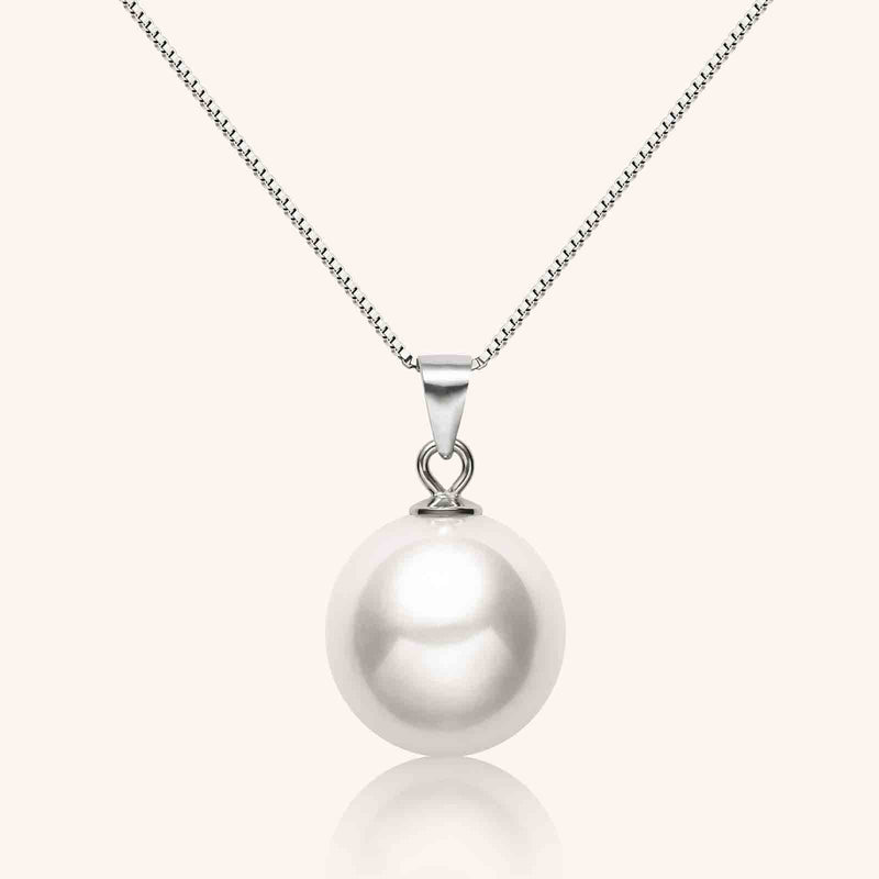 10-11mm Freshwater Mabe Pearl Pendant with 925 Sterling Silver Chain