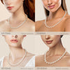 6.5-7.0mm Akoya White Freshwater Pearl Necklace - Hanadama With 14K Gold Clasp
