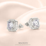Moissanite Stud Earrings 2 Carat 925 Sterling Silver White Gold Plated Hypoallergenic