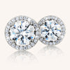 Moissanite Stud Earrings Round Cut 2 Carat 925 Sterling Silver White Gold Plated