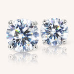 2 Carat Moissanite Stud Earrings 925 Sterling Silver White Gold Plated Round Cut