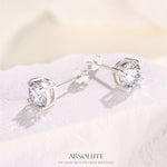 2 Carat Moissanite Stud Earrings 925 Sterling Silver White Gold Plated Round Cut