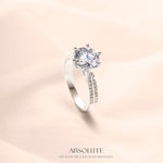 Women's Moissanite Rings Engagement 2 Carat Solitaire Rings 925 Sterling Silver