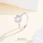 Women Size #6 Moissanite Rings 2 Carat 925 Sterling Silver Round Cut With Certificate